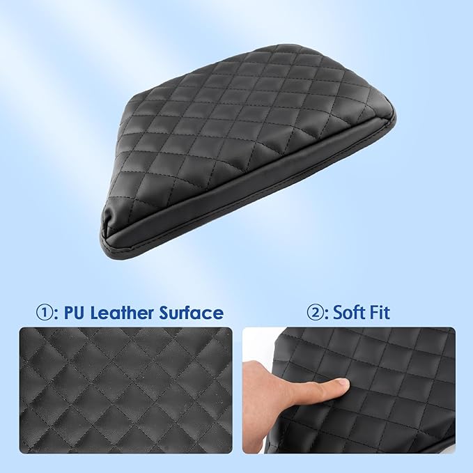 2018-2025 2026 XC60 Center Console Cover for Volvo XC60 (Core/Plus/Ultimate/Ultra/Black Edition/Momentum/R-Design/Inscription),Waterproof&Comfy Leather Cushion 2023 2024 2025 XC60 Armrest Cover