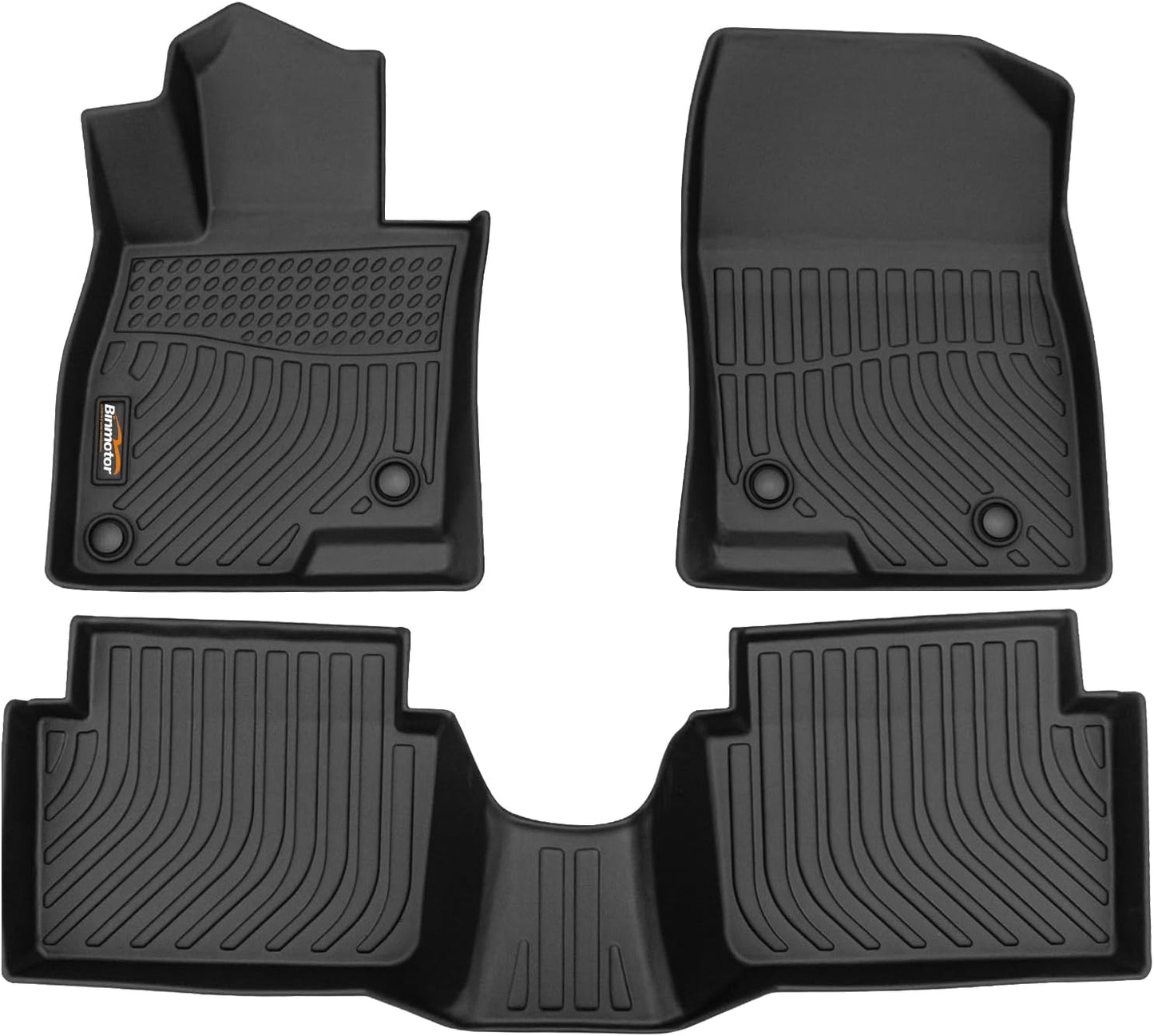 Binmotor-Floor Mats for Mazda 3 2014-2018, Front & 2nd Row, Heavy Duty Car Floor Mat Floor Liners All Weather Car Mats for Mazda 3 Accessories