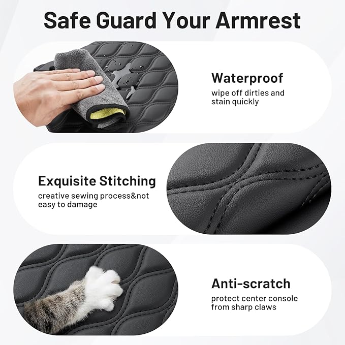 Autorder Center Console Cover for 2025-2026 Toyota Camry Accessories Armrest Cushion Cover Nappa Leather Middle Console Covers Camry Console Cushion Pad Anti-Scratch