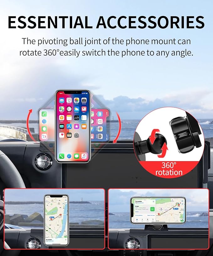 Car Phone Holder for 2024 2025 2026 Lexus GX Accessories 14-Inch Screen Fixed Clip, 360° Rotation Phone Mount Compatible with MagSafe,Cell Phone Holder Does Not Affect Air Vent