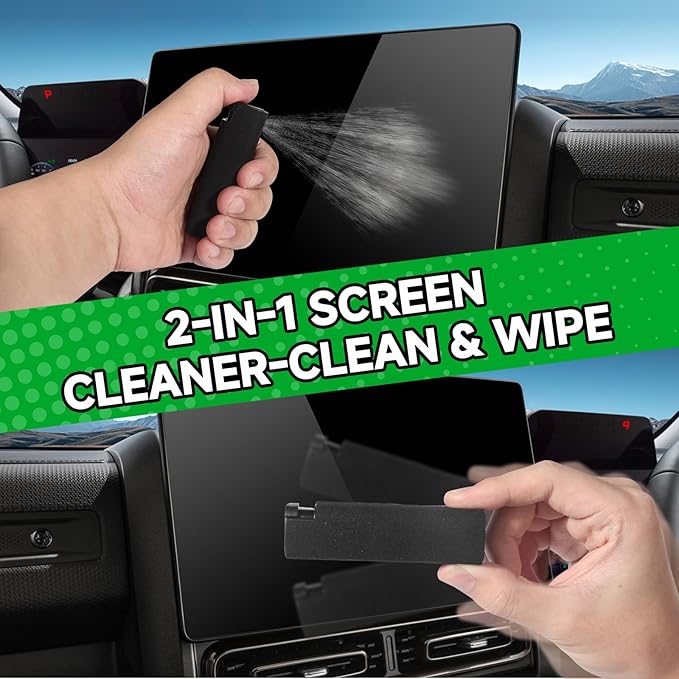 11Pcs Car Interior Cleaning Kit | Car Seat Cleaner, Tire Shine Spray, Screen Cleaner, Tire Stone Cleaning | Car Care Kit for Car, Truck, SUV, RV | Car Detailing Kit