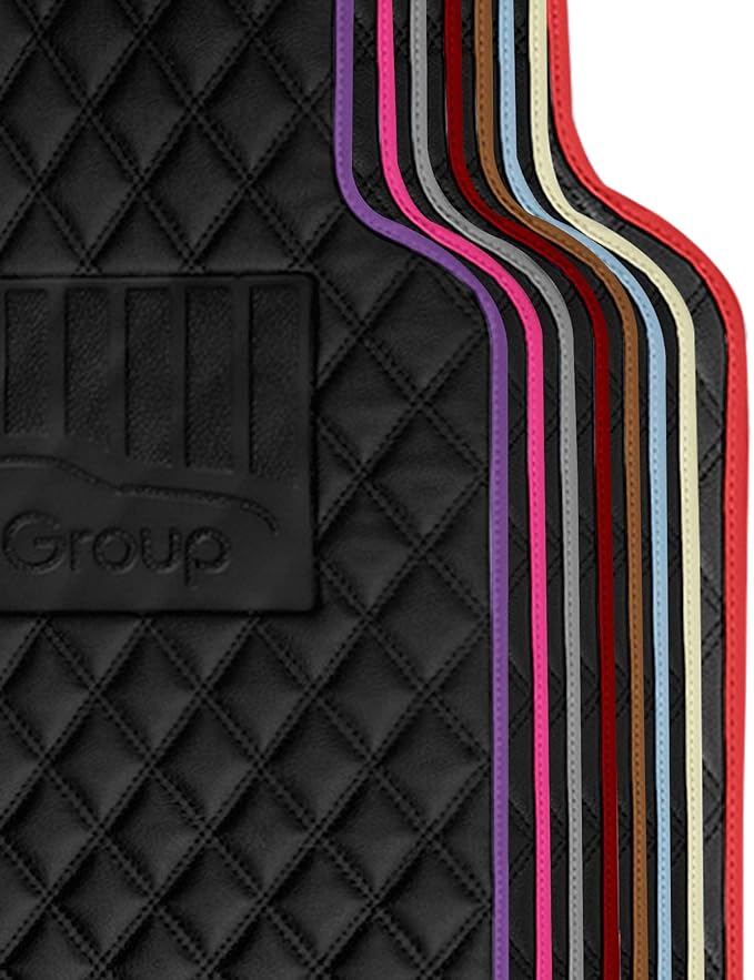 FH Group Floor Mats - Faux Leather Floor Mats for Cars, Universal Fit Automotive Floor Mats, All Purpose Car Floor Mats, PU Leather Protector Mat for Most Sedan, SUV, Truck Floor Mats Red