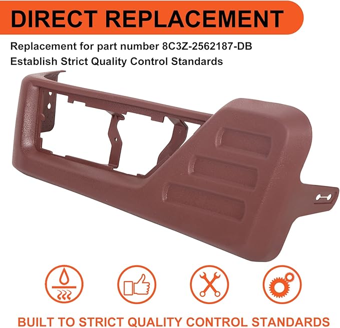 ECOTRIC Front Driver Seat Cushion Panel Trim Compatible with 2008-2010 Ford F250 F350 F450 F550 Super Duty Replacement for 8C3Z-2562187-DB