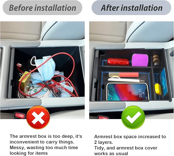 SKTU for 2023 2024 2025 Hyundai Palisade Center Console Organizer 2023 2024 2025 Palisade Center Console Tray 2023 2024 2025 Palisade Accessories Armrest Box with Coin and Sunglasses Holder (Blue)