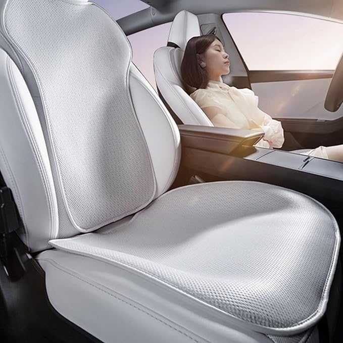 Front Car Seat Covers for Tesla Model Y Model S Model X Model 3 2017-2026 Breathable Interior Seat Cushion Protector All Season Protection (Without Logo)
