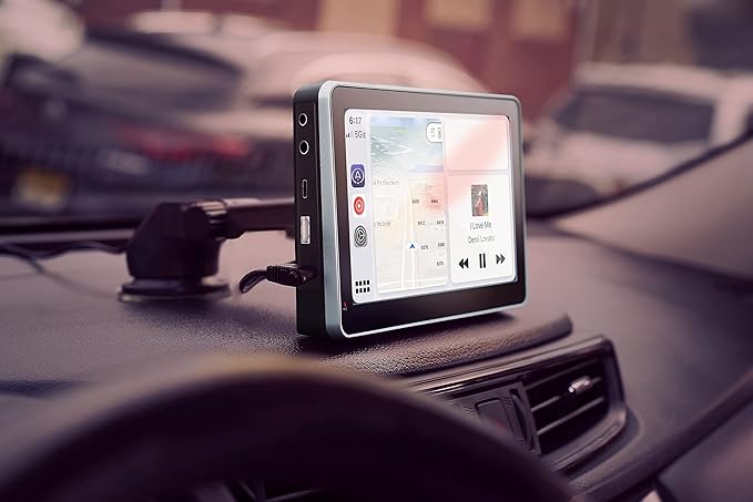 Car and Driver INTELLIDASH PRO Wireless Apple Carplay ONLY 7'' IPS Touchscreen with Bluetooth, SiriusXM, Siri Assistant. Dash Windshield Mounted
