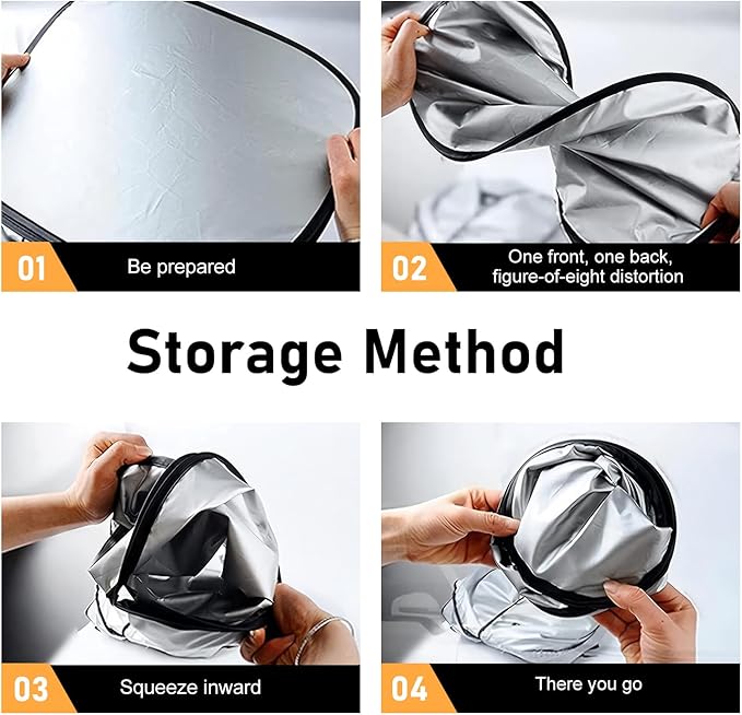 6PCS Reflective Car Windshield Sunshade Kit, Foldable Magnetic Side Window Shade with Storage Bag, Silver Coated UV Protection Heat Shield, Universal Auto Privacy Cover for Baby Camping Napping