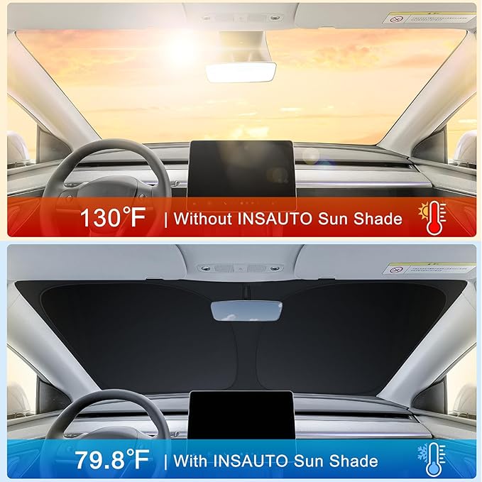 INSAUTO Custom Fit Windshield Sun Shade Accessories for BMW 4 Series 2021-2026 (430i/M440i), Foldable Front Window Sunshade, UV & Heat Reflector, Keeps Interior Cool, Includes Storage Bag
