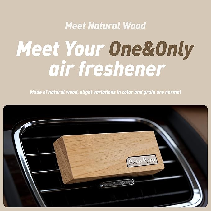 4 Packs Citrus Scented Natural Wood Vent Clips,【Brighten Cabin Mood】 Odor Refresh Car Scents Air Freshener Refills, Long Lasting Fragrance Diffuser, SUV Essentials Gift for Women