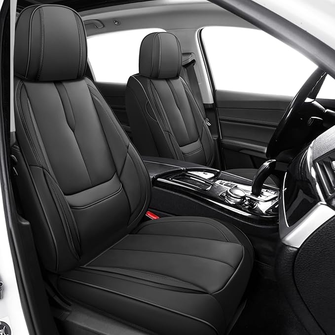 Fit for 98% of Mercedes Benz Car Seat Covers, Premium Nappa Leather Seat Cover, Fully Wrapped Protect Modern Style Seat Cover (2-Seat Standard, Classic Black)