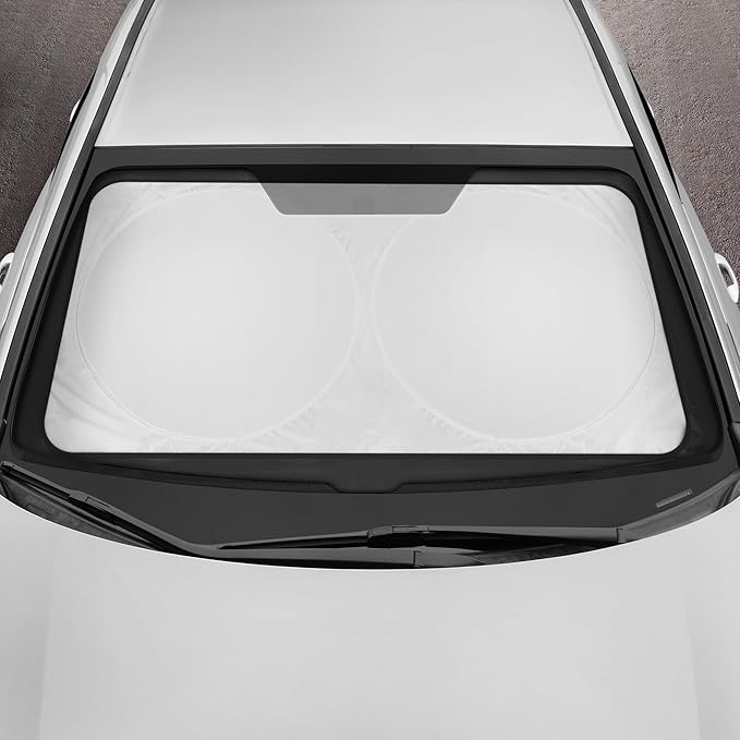 Motor Trend Foldable Car Sun Shade with Storage Bag, Collapsible Sun Visor for Windshield (X-Large, 74 x 37 inches)