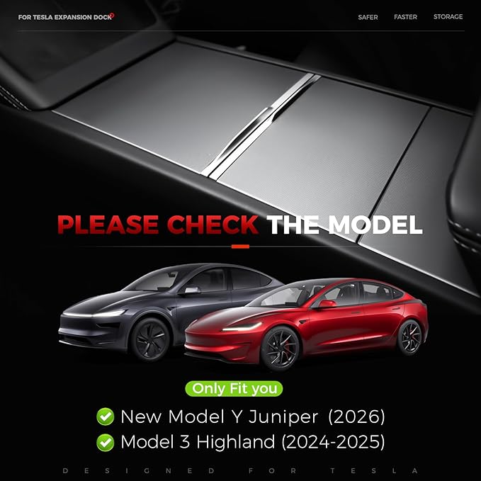Upgrade 65W USB Charger Hub for Tesla Model 3 Highland 2024-2025 & New Model Y Juniper 2026 Accessories 4-Port Retractable Phone Charger 2 Type-C Fast Charging Cables USB Hub – Center Console