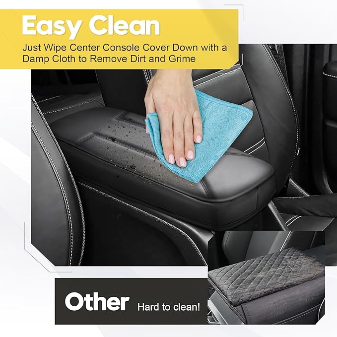FIILINES Center Console Cover for Chevrolet Chevy Colorado/GMC Canyon 2015-2022, with Hidden Pockets Armrest Cover Pad Cushion Protector Colorado/Canyon Accessories Armrest Cover Anti-Scratch