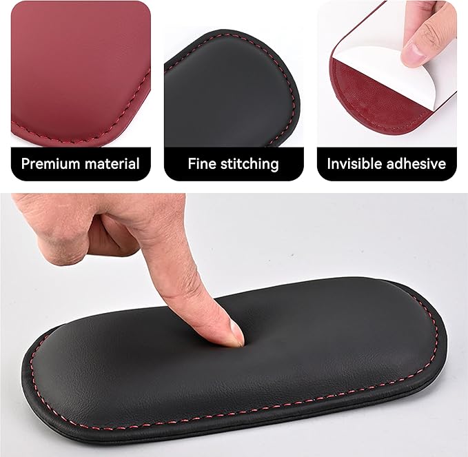Car Center Console Knee Leg Elbow Cushion Pad, Soft Leather Door Armrest Foot Care Thigh Support Comfort Pillow, Auto Interior Accessories for Knee Pain Relief (Brown)