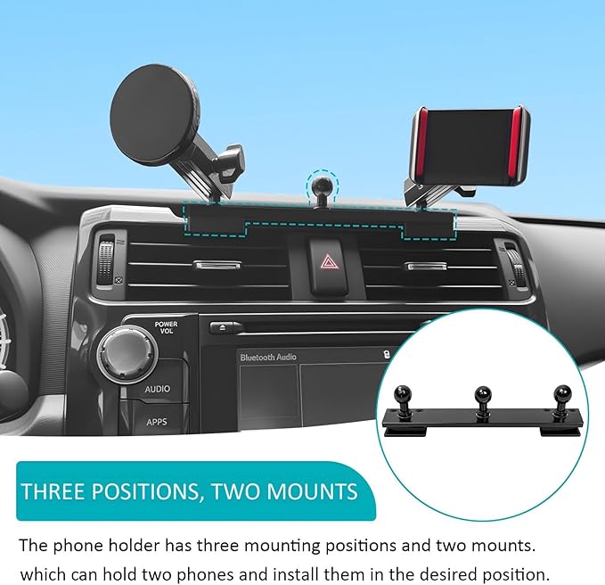 Upgraded Magnetic Phone Mount for 2010-2024 Toyota 4Runner Accessories, Magsafe Dash Phone Holder Multi-Mount Phone Stand with Three Mounting Positions for Smartphone for 4-Runner Accessories