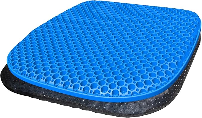 Large Gel Seat Cushion for Long Sitting With Non-Slip Cover,Soft & Breathable,Chair Cushion,Car seat Cushion,Office seat Cushion,Seat Cushion for Desk Chair,Wheelchair Cushion (Blue, Large Size)