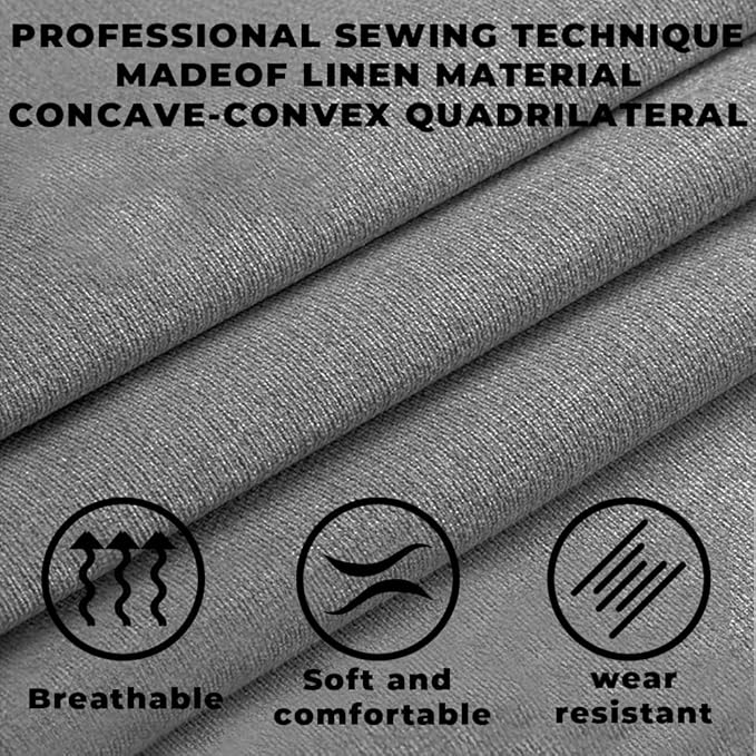 2PCS Linen Car Seat Covers Front Seats,Breathable Cloth Fabric Car Seat Protector - Universal Cloth Seat Covers Fit for Cars, Vans, SUVs, Trucks and for All Seasons - Gray