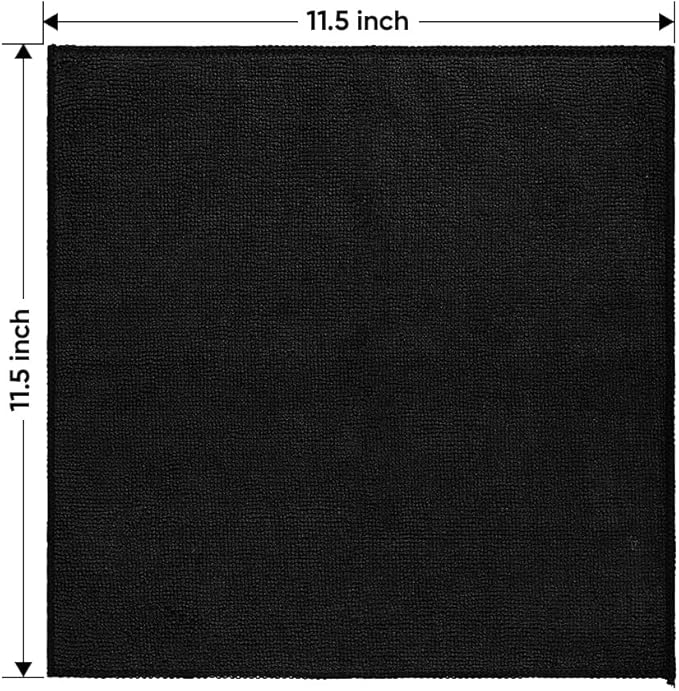 HOMEXCEL Black Microfiber Cleaning Cloth 20 Pack 11.5 x 11.5 inch Microfiber Towels for Cars Ultra Absorbent Car Washing Cloth Lint Free Streak Free Cleaning Rags for Car, Kitchen Window