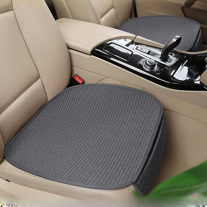 2PCS Car Seat Covers Cushion Pad Breathable Anti Slip Auto Seat Protector Pad with Storage Pocket Universal fit for Most Automotive, Truck, SUV, and Van