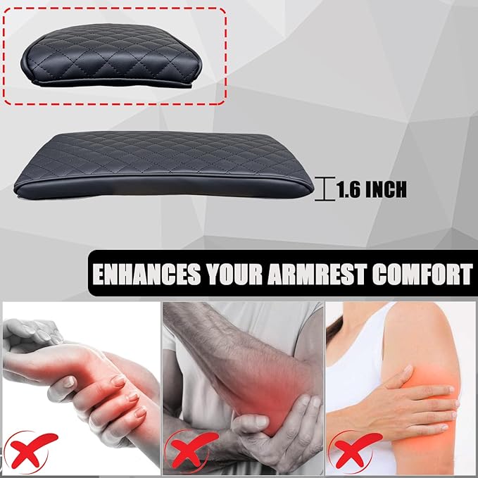 Center Console Cover for Santa Fe 2026 2025 2024 - Soft Armrest Pad Cushion Middle Console Cover for Hyundai Santa Fe 2024 2025 2026 Interior Accessories - Black
