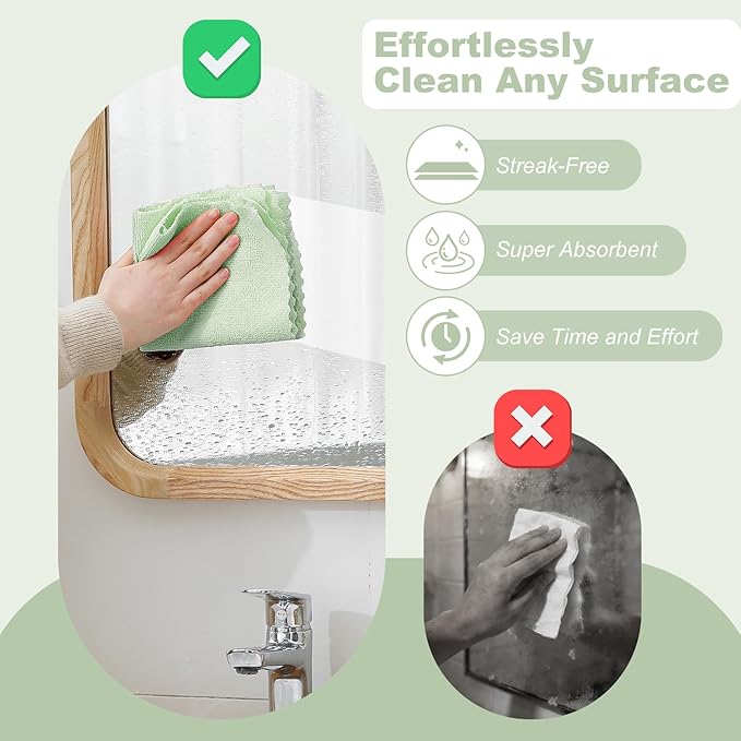 Jessy Home 50 Pack Microfiber Cleaning Cloth Roll,Reusable Paper Towels,12"x12" Tear Away Towels,Durable,Scratch Free,Lint Free Microfiber Rags for Car,Kitchen Garage,Home