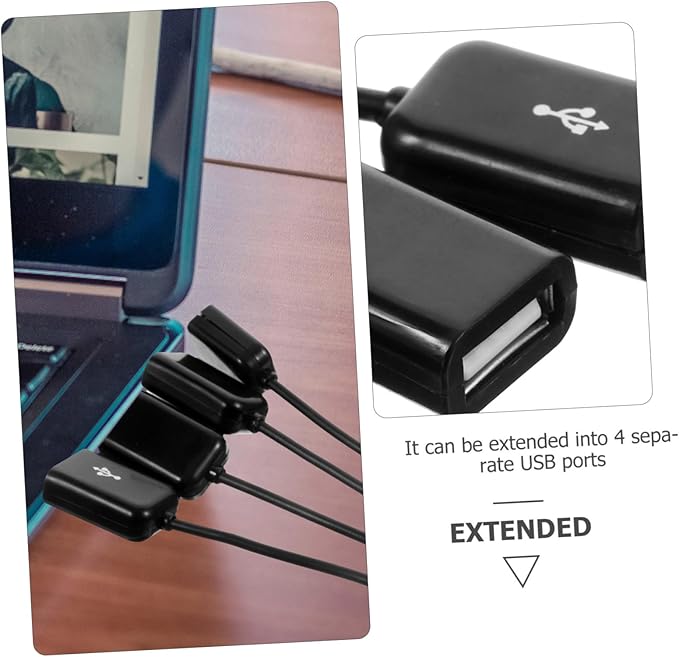 OSALADI 3 Sets 4 Ports Hub Extension Splitter Usbc to USB Adapter Multi-Port USB Charger for Laptop Pc Car Wall OTG No Driver Needed