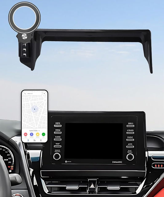 Car Phone Holder for 2021-2024 Toyota Camry Accessories Apply to 7 Inch Touch Screen Fixed Clip Magnetic Cell Phone Mount Hands-Free 360 Degree Rotation