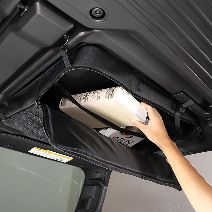 Roof Organizer Bag Storage for Hummer EV Accessories Sunroof Rooftop Panel Waterproof Foldable Heavy Duty Hardtop Cargo Carrier Bag Overhead for Hummer EV SUV Pickup 2022-2025 2026(Front Roof-Right )