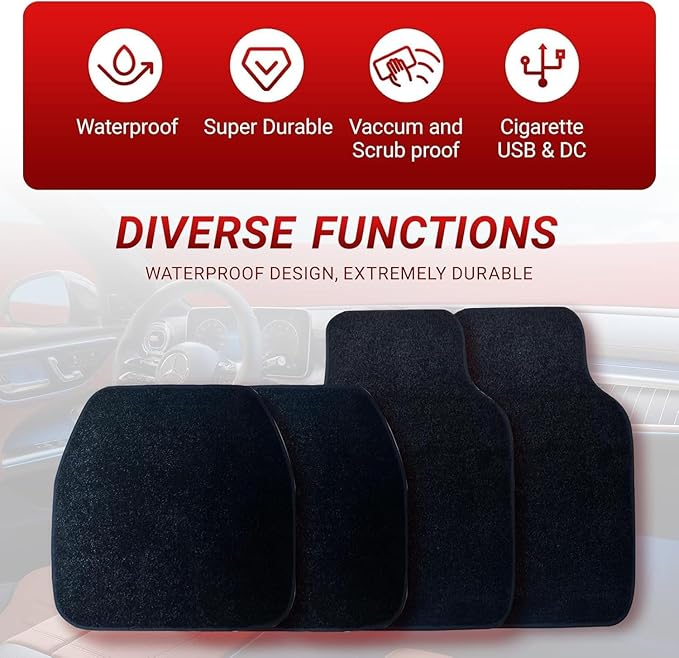 Starlinkmats LED Car Floor Mats - Black Automotive Carpet with App Control, Waterproof & Washable, Creates a Romantic Atmosphere for Dates