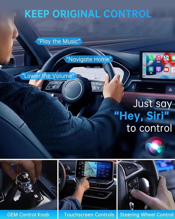 TiMOVO Wireless CarPlay Adapter, Convert Wired to Bluetooth Wireless Carplay, Plug & Play, Mini Size for iPhone iOS 10 Later & Cars from 2016 Later, Black