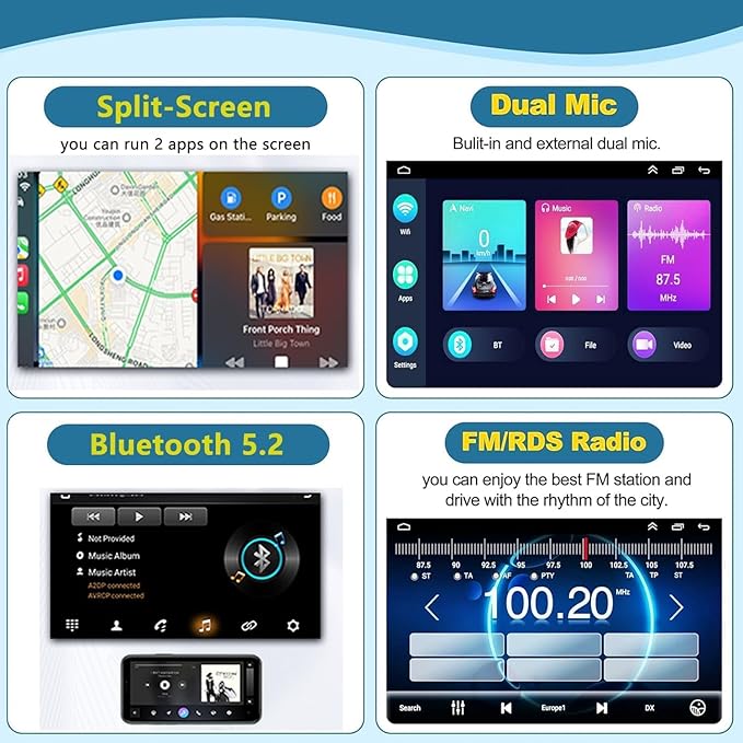 [4+64G] Android 13 Car Stereo for Jeep Compass Patriot 2010-2016 Support Wireless Carplay&Android Auto, 10.1 inch IPS Touchscreen Patriot Radio with GPS, WiFi, Bluetooth FM Radio