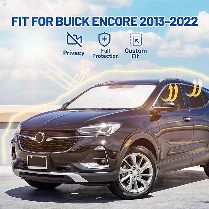 Car Window Shades Intended for Buick Encore 2013-2022, Privacy Window Covers 8PCS for Side, Rear & Windshield, Car Shield Sunshade for Privacy Protection, Heat Blocking, Camping and Parking