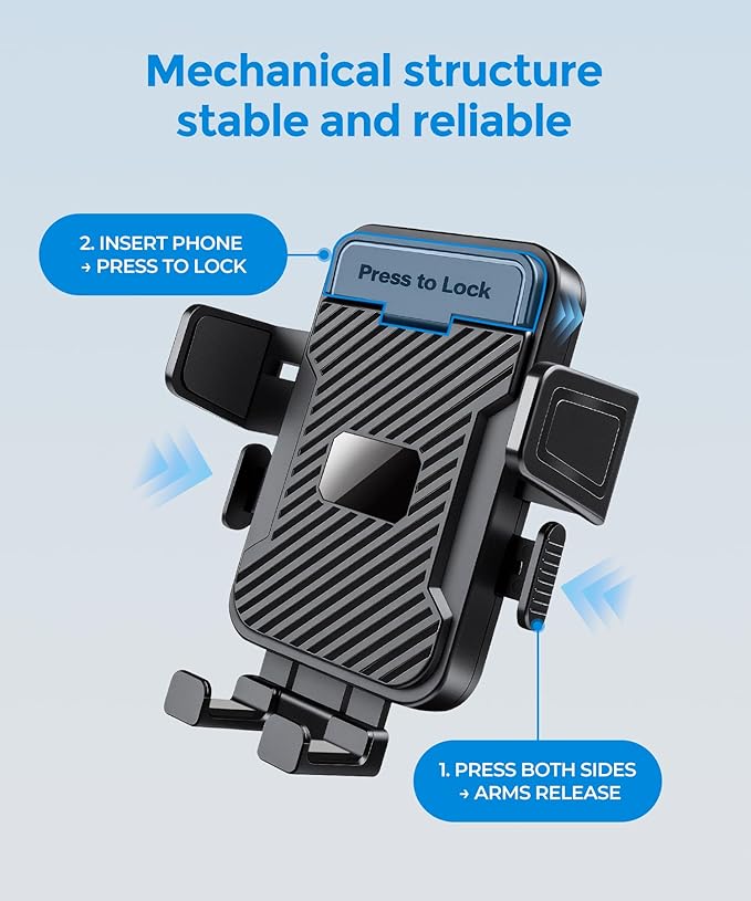 Dual Cup Phone Holder for Car, Cup Mount, Holds 2 Phones Simultaneously, Universal Must-Have Car Mount, Fits iPhone/Samsung/Motorola/Google/LG/TCL & 4.0-7.0 Inch Smartphones