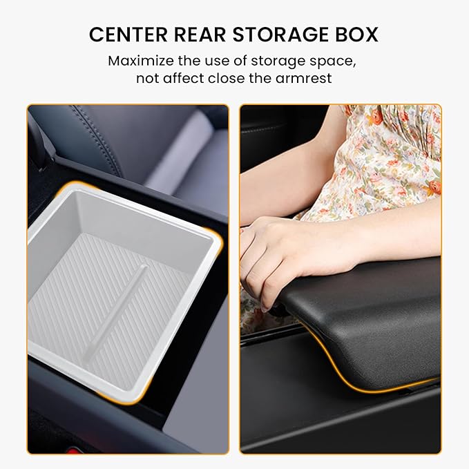 BANKKY 6PCS Center Console Organizer for (2024-2026) Tesla New Model 3 Highland Accessories with Center Console Storage, Armrest Tray, Hidden Box, Cup Holder, Camera Privacy Cover, Glove Box Hook