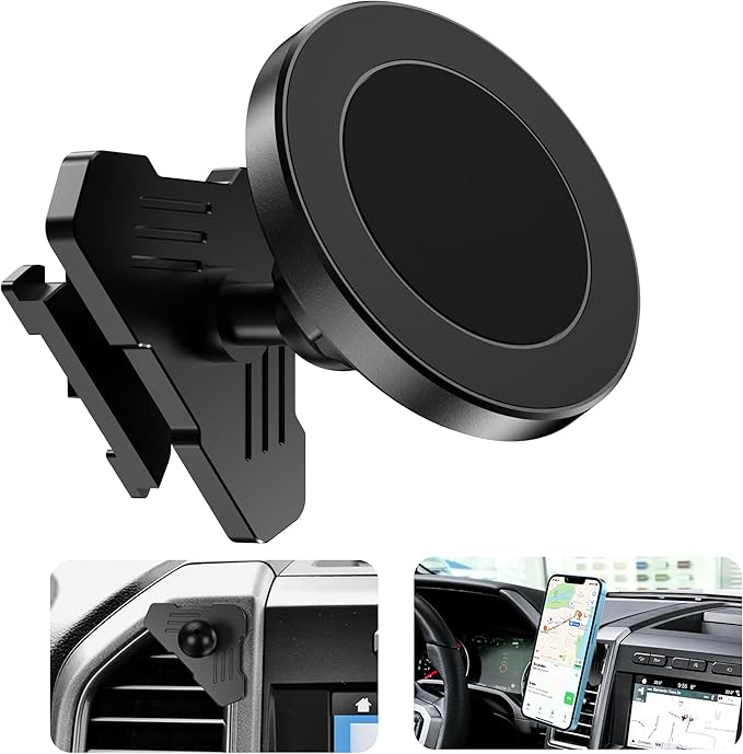 Surfcabin CNC Vent Phone Holder, Magnetic Car Air Vent Phone Holder Cradles Mount Compatible with F150 2015-2020 & Super Duty F250 F350 F450 2017-2021 Universal Bracket Stand for iPhone & Android