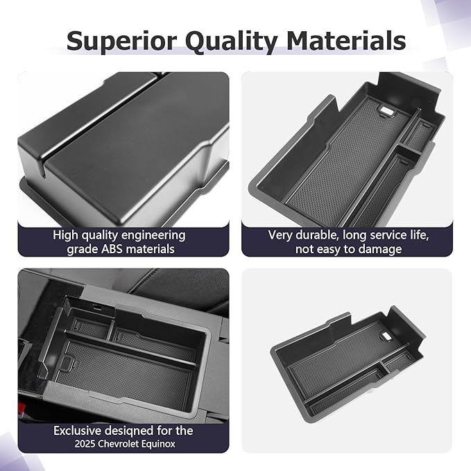 LUWU 2025 2026 Equinox Center Console Organizer Compatible with 2025 2026 Equinox Accessories Center Console Organizer Armrest Console Organizer Armrest Organizer Insert Tray
