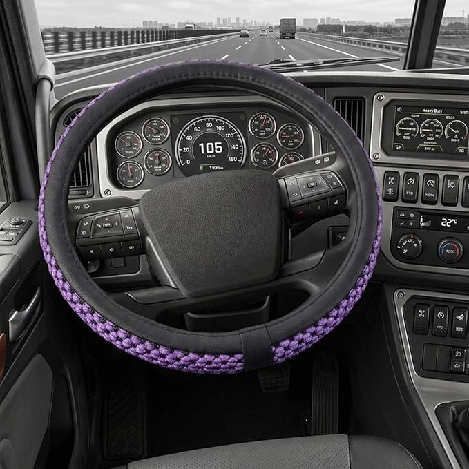 15“16”17“18”19“ 20 Inch Ice Silk Semi Truck Steering Wheel Cover (Purple, 16 inch)