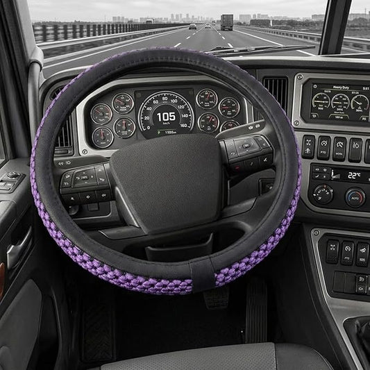 15“16”17“18”19“ 20 Inch Ice Silk Semi Truck Steering Wheel Cover (Purple, 16 inch)
