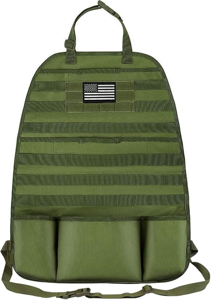 Upgrade 1000D Molle Seat Back Organizer with Pouches, Tactical Molle Vehicle Panel Car Seat Cover Protector Seat Back Organizers