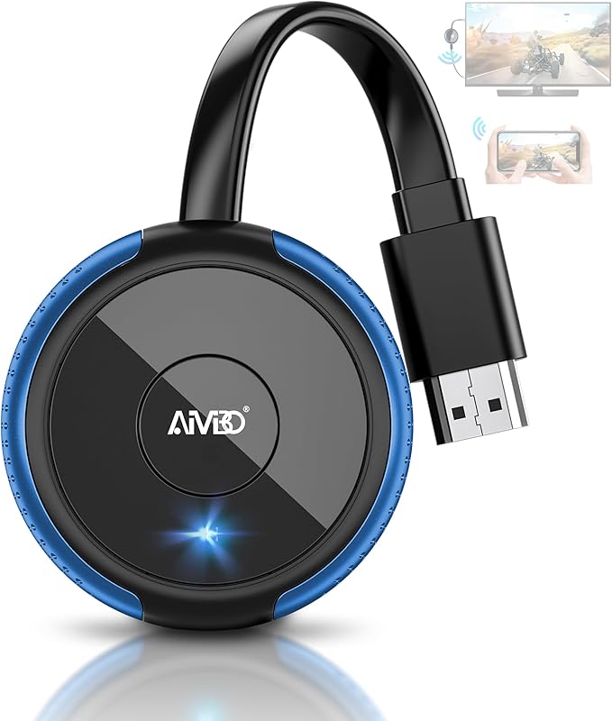 AIMIBO 4K Wireless Display Adapter, Plug & Play, HDMI Dongle 5G for TV/Monitor/Projector, Supports iOS/Android/Windows/Mac, AirPlay/Miracast/DLNA, Cast Phone/Tablet/Laptop to Screen