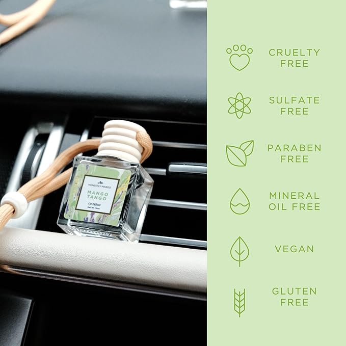 Honestly Margo Mango Tango Car Diffuser Air Freshener (0.34 Fl Oz, Pack of 1) – Stylish Scent Diffuser with Perfume – Must-Have Essentials for Women, Car Fresheners Long Lasting for a Fresh Drive