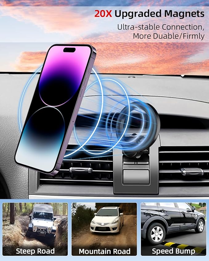 PZK Car Phone Mount for Toyota Camry 2007 2008 2009 2010 2011 Accessories Custom Air Vent Car Phone Holder Compatible with Magsafe Hands Free 360° Rotation Cell Phone Automobile Cradles