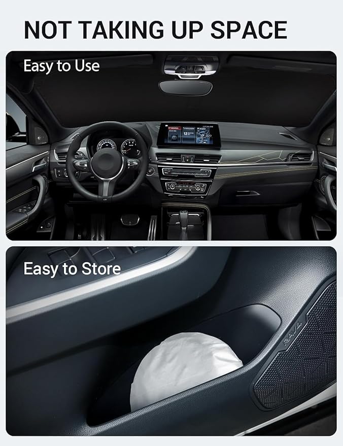 Proadsy 2026 Upgrade Windshield Sun Shade Custom Fit 2018-2023 BMW X2 F39 Foldable Front Sunshade Protector Sun Visor Blocks UV Rays Keep Car Cooler