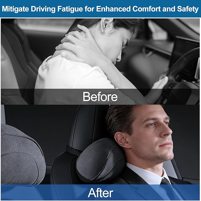2025 Car Headrest & Lumbar Support Cushion Car Seat Cushion with Neck Pillow & Lumbar Support Kit Ergonomic Seat Headrest and Backseat Universal Fit Headrest Car Pillow for Driving Seat Office