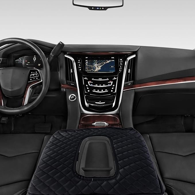 Center Console Armrest Seat Box Cover Compatible with Cadillac Escalade 2015-2020, Cushion Lid Protector Pad Anti-Scratch Interior Accessories (2015-2020 Black)