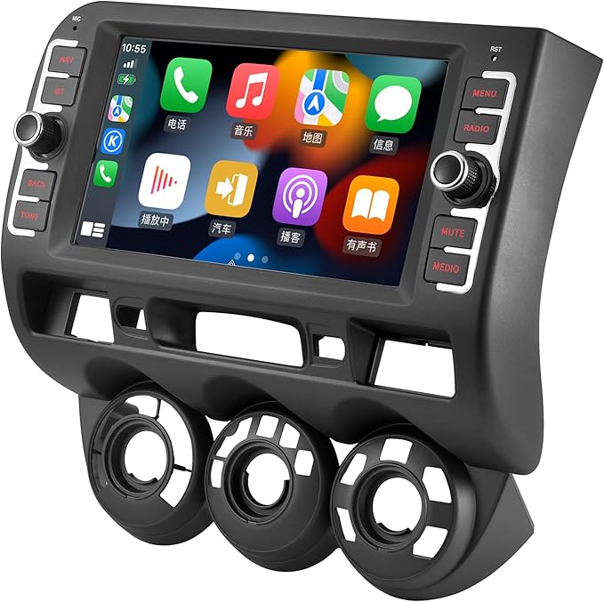 for Honda Fit Jazz Radio 2004-2007 Android 13 Car Stereo, 8” IPS Touch Screen GPS Navigation for Car Head Unit Built-in DSP Wireless/Wired Carplay Android Auto with Free Rear Camera (4GB RAM+64GB ROM)