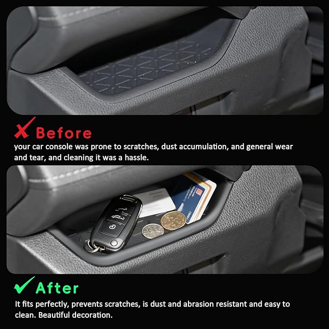 auovo Passenger Storage Organizer Mat Compatible with Toyota RAV4 Accessories 2025 2024 2023 2022 2021 2020 2019 RAV-4 Drivers Side Cubby Organizer Passenger Glove Box Organizer Tray (3PCS)