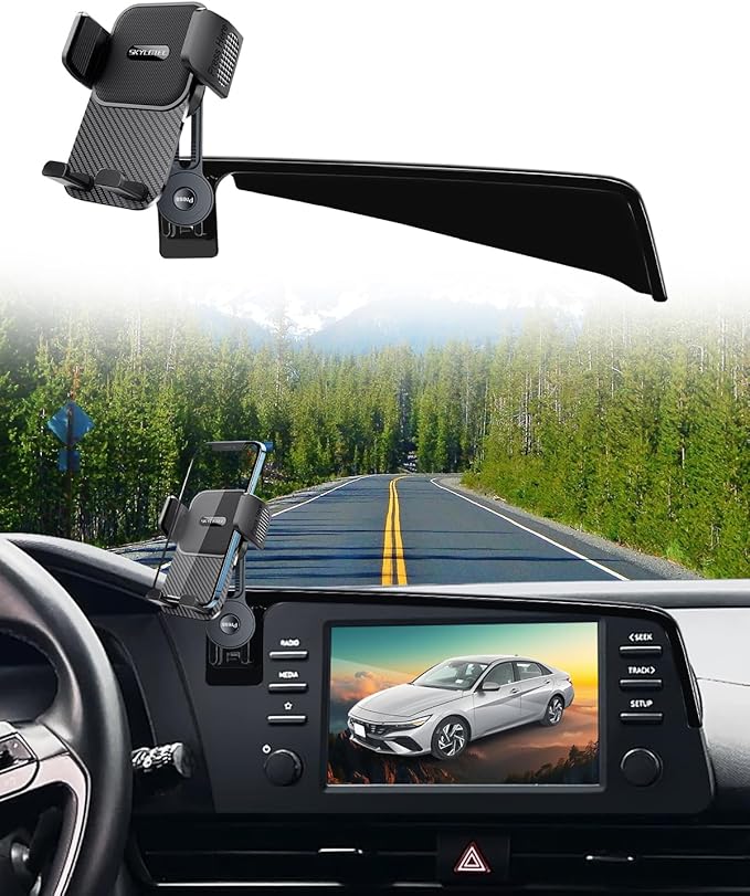 SKYLOTEC Phone Mount for Hyundai Elantra 2021-2024 2025 Accessories 10.25-Inch/8-Inch Screen Fixed Clip, Automobile Cradles Car Phone Holder, Cell Phone Base Not Block Air Vent