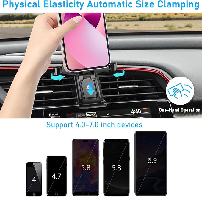 Compatible with Honda Civic Phone Holder 2016-2021,Mount Hazard Light Slot,for 10th Gen Civic Air Vent Phone Mount Anti-Shake,Civic Cell Phone Holder Mount-360 Degree Rotation Civic Phone Mount