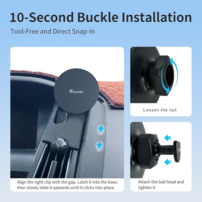Car Phone Holder for Ford Focus MK3/MK3.5 2012–2018 (RS/SE/ST), Passenger-Side Phone Mount,MagSafe Compatible Magnetic Phone Holder,Does Not Block Airflow,360° Rotating Hands-Free Cell Phone Mount